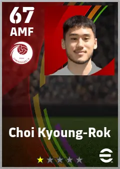 Choi Kyoung-Rok eFootball 2026 player card — 67 OVR AMF