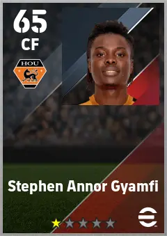 Stephen Annor Gyamfi eFootball 2026 player card — 65 OVR CF