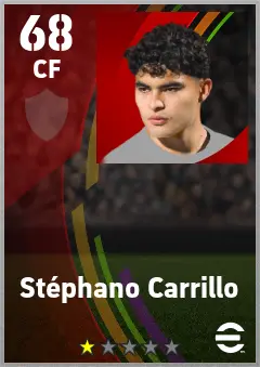 Stephano Carrillo eFootball 2026 player card — 68 OVR CF