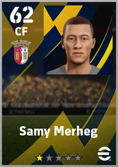 Samy Merheg eFootball 2026 player card — 62 OVR CF