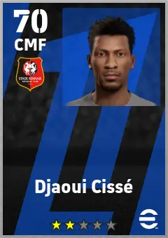 Djaoui Cisse eFootball 2026 player card — 70 OVR CMF