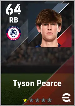 Tyson Pearce eFootball 2026 player card — 64 OVR RB