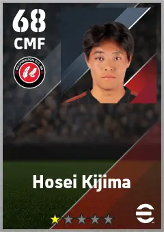 Hosei Kijima eFootball 2026 player card — 68 OVR CMF