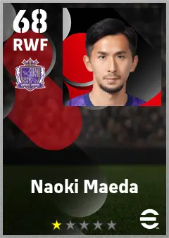 Naoki Maeda eFootball 2026 player card — 68 OVR RWF