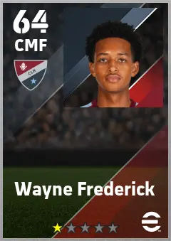 Wayne Frederick eFootball 2026 player card — 64 OVR CMF