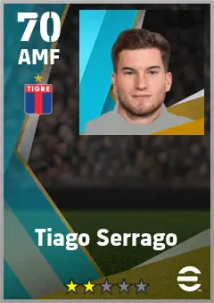 Tiago Serrago eFootball 2026 player card — 70 OVR AMF