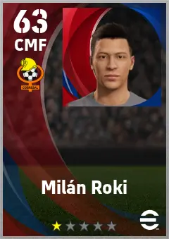Milan Roki eFootball 2026 player card — 63 OVR CMF