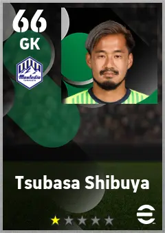 Tsubasa Shibuya eFootball 2026 player card — 66 OVR GK