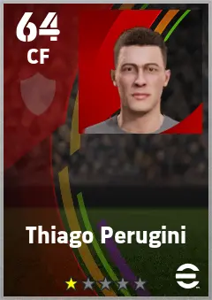 Thiago Perugini eFootball 2026 player card — 64 OVR CF
