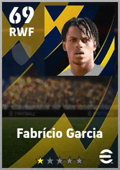 Fabricio Garcia eFootball 2026 player card — 69 OVR RWF