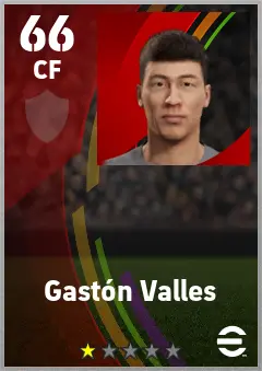 Gaston Valles eFootball 2026 player card — 66 OVR CF