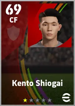 Kento Shiogai eFootball 2026 player card — 71 OVR CF