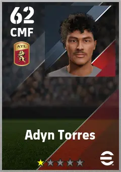 Adyn Torres eFootball 2026 player card — 62 OVR CMF