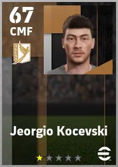 Jeorgio Kocevski eFootball 2026 player card — 67 OVR CMF