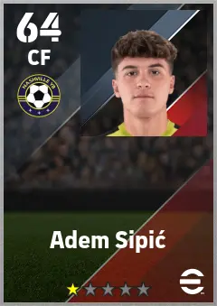 Adem Sipic eFootball 2026 player card — 64 OVR CF
