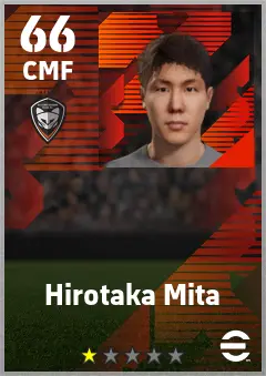 Hirotaka Mita eFootball 2026 player card — 66 OVR CMF