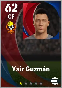 Yair Guzman eFootball 2026 player card — 62 OVR CF