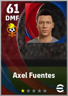 Axel Fuentes eFootball 2026 player card — 61 OVR DMF