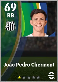 Joao Pedro Chermont eFootball 2026 player card — 69 OVR RB