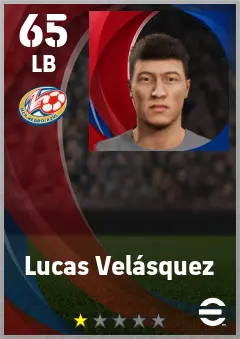 Lucas Velasquez eFootball 2026 player card — 65 OVR LB
