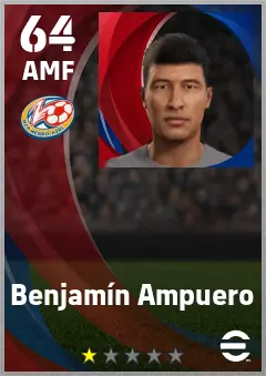 Benjamin Ampuero eFootball 2026 player card — 64 OVR AMF