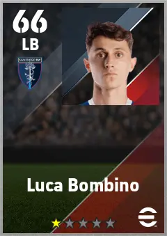 Luca Bombino eFootball 2026 player card — 66 OVR LB
