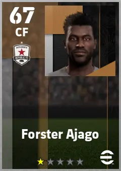 Forster Ajago eFootball 2026 player card — 67 OVR CF