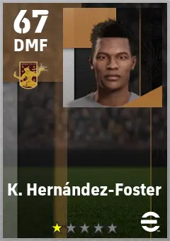 K. Hernandez-Foster eFootball 2026 player card — 67 OVR DMF