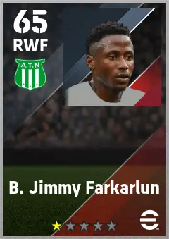 B. Jimmy Farkarlun eFootball 2026 player card — 65 OVR RWF