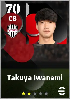Takuya Iwanami eFootball 2026 player card — 70 OVR CB