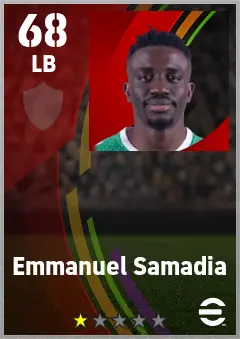 Emmanuel Samadia eFootball 2026 player card — 68 OVR LB