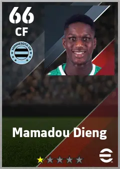 Mamadou Dieng eFootball 2026 player card — 66 OVR CF