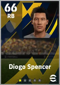 Diogo Spencer eFootball 2026 player card — 66 OVR RB