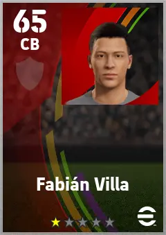 Fabian Villa eFootball 2026 player card — 65 OVR CB