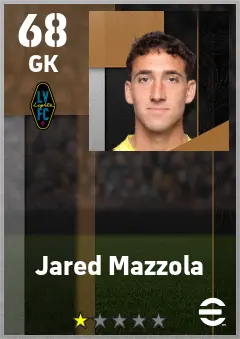Jared Mazzola eFootball 2026 player card — 68 OVR GK