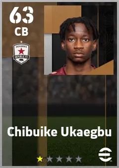 Chibuike Ukaegbu eFootball 2026 player card — 63 OVR CB