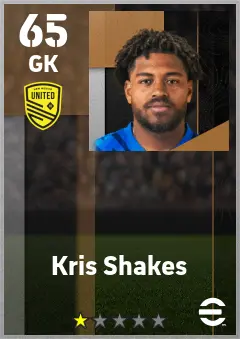 Kris Shakes eFootball 2026 player card — 65 OVR GK