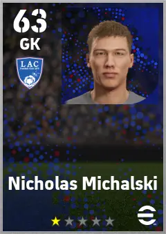 Nicholas Michalski eFootball 2026 player card — 63 OVR GK
