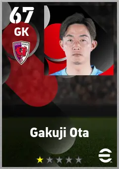 Gakuji Ota eFootball 2026 player card — 67 OVR GK