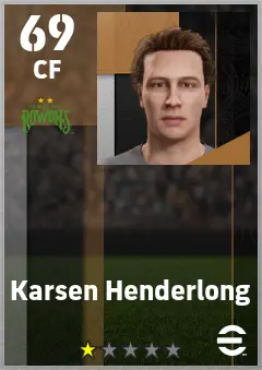 Karsen Henderlong eFootball 2026 player card — 69 OVR CF