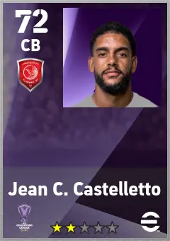 Jean C. Castelletto eFootball 2026 player card — 72 OVR CB
