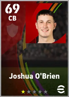 Joshua O Brien eFootball 2026 player card — 69 OVR CB