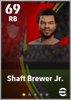 Shaft Brewer Jr. eFootball 2026 player card — 69 OVR RB