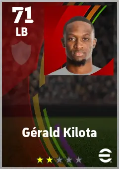Gerald Kilota eFootball 2026 player card — 71 OVR LB