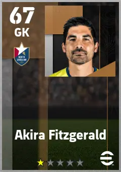 Akira Fitzgerald eFootball 2026 player card — 67 OVR GK
