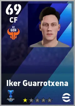 Iker Guarrotxena eFootball 2026 player card — 69 OVR CF