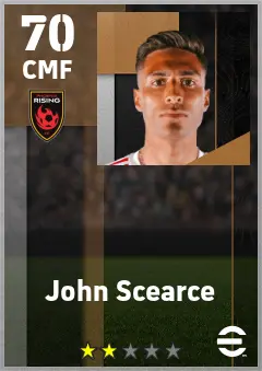 John Scearce eFootball 2026 player card — 70 OVR CMF