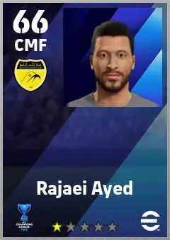 Rajaei Ayed eFootball 2026 player card — 66 OVR CMF