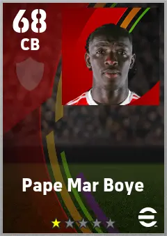 Pape Mar Boye eFootball 2026 player card — 68 OVR CB