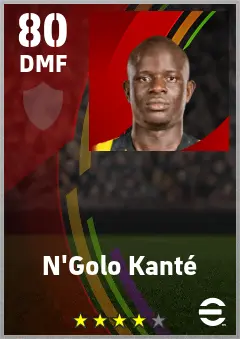 N Golo Kante eFootball 2026 player card — 80 OVR DMF